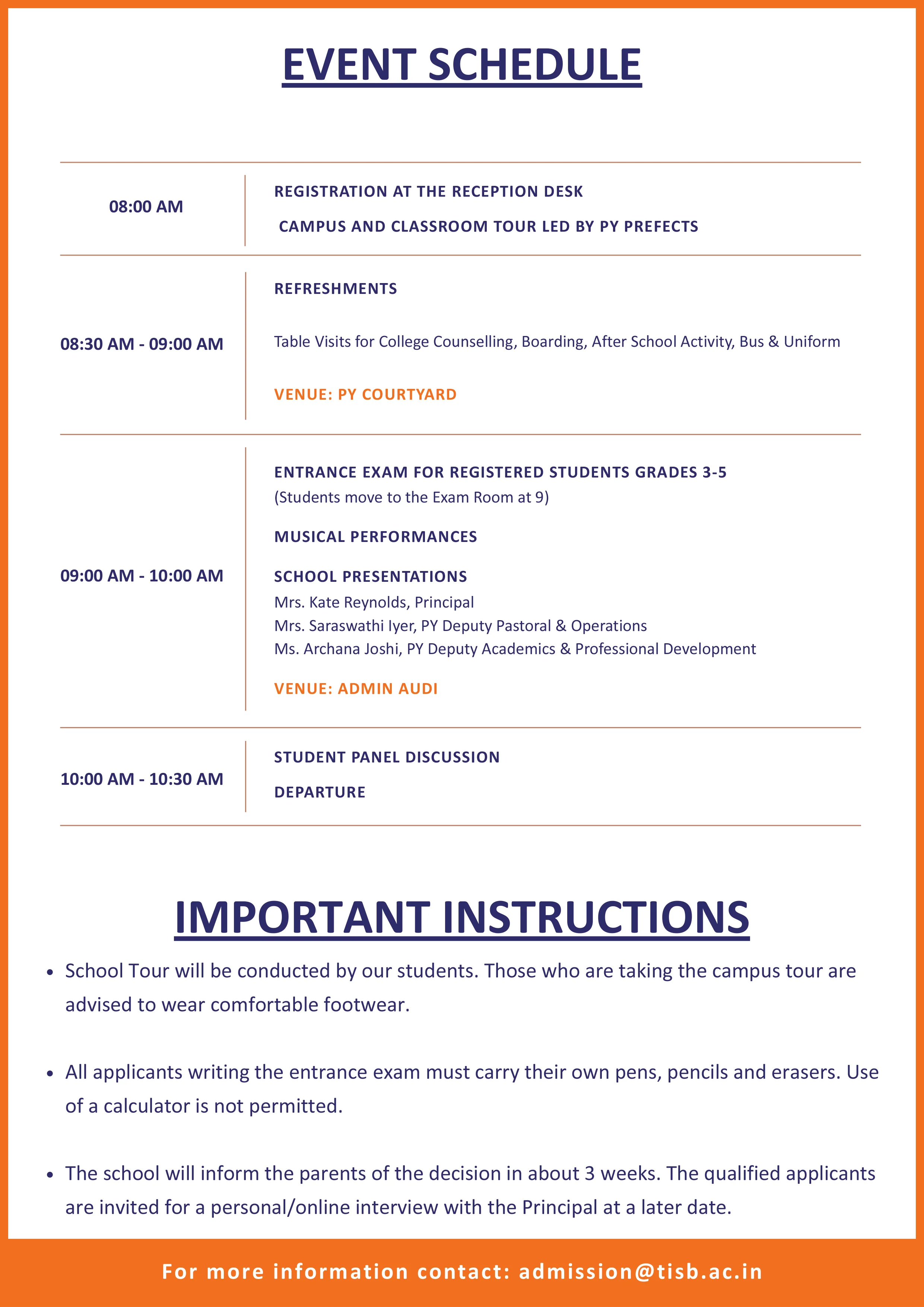 senior-year Open Mornings