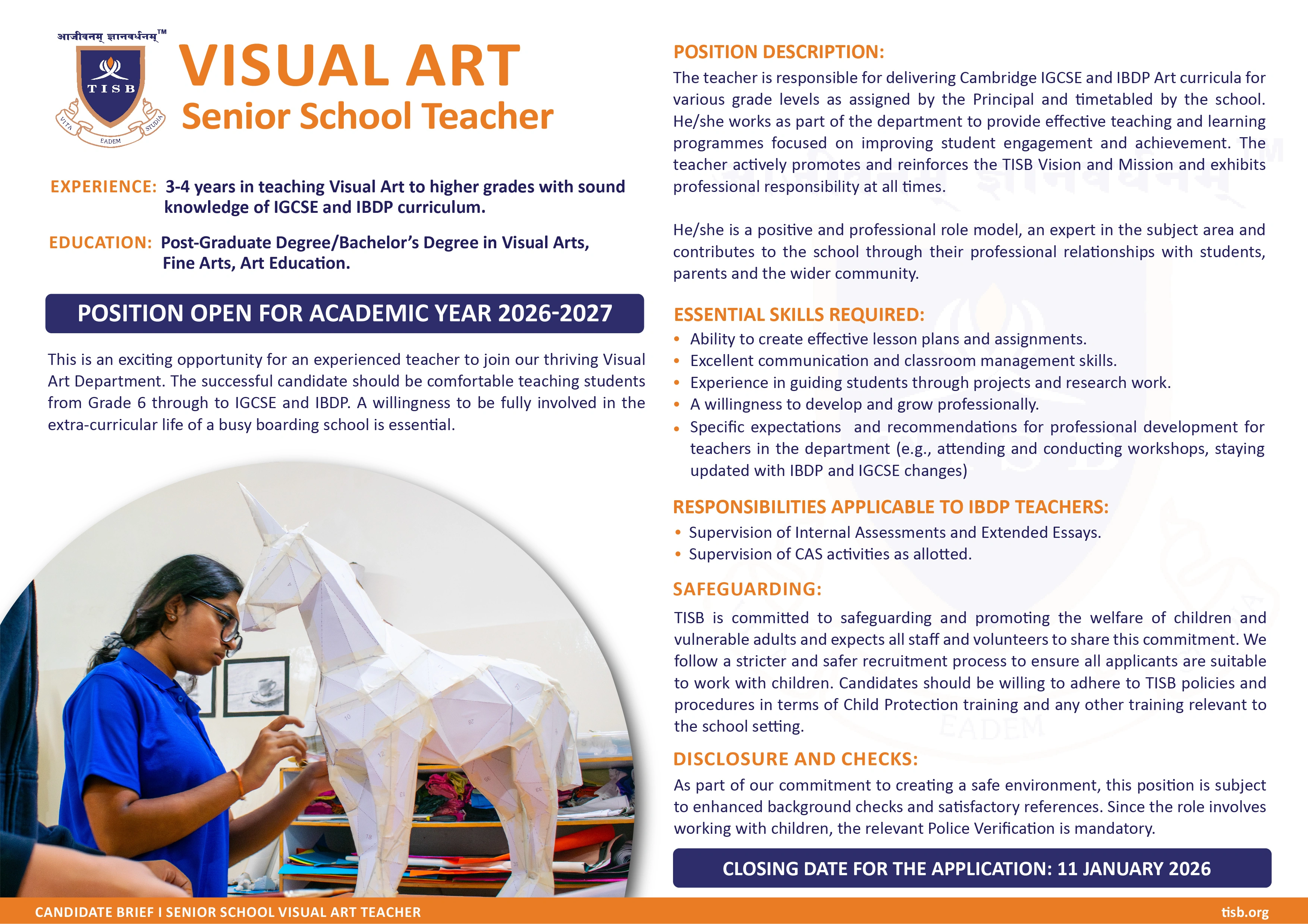 Senior School Subject Teacher